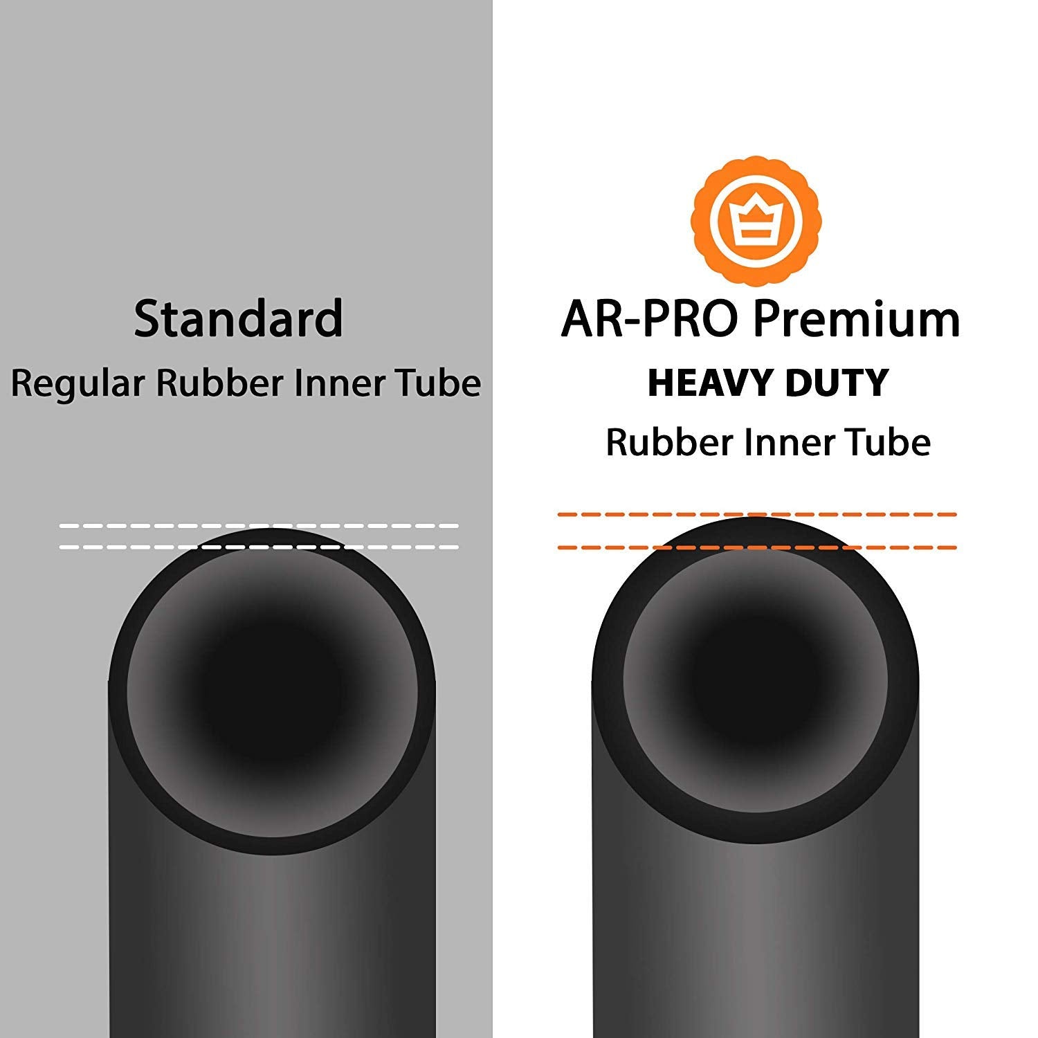 AR-PRO inner tube mounted on a lawn mower wheel illustrating practical equipment use