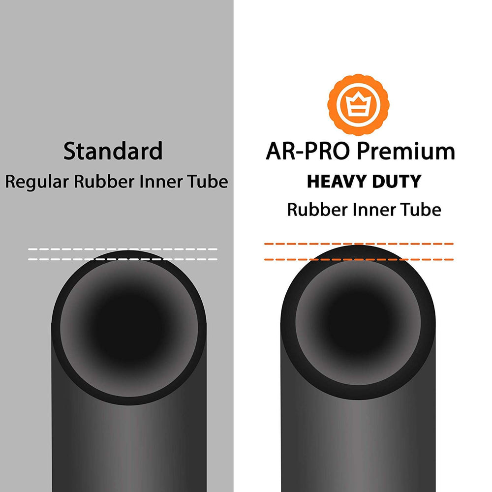 AR-PRO inner tube mounted on a lawn mower wheel illustrating practical equipment use