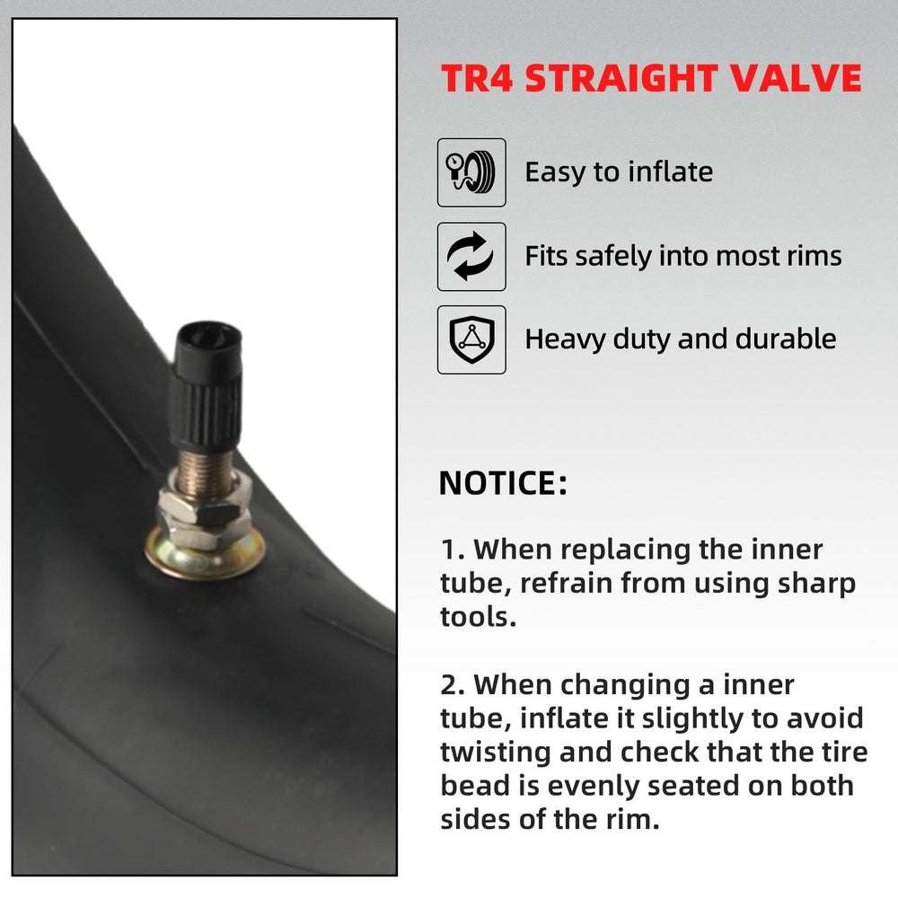 AR-PRO inner tube beside ruler to show 12-inch scale and confirm compatibility with rims