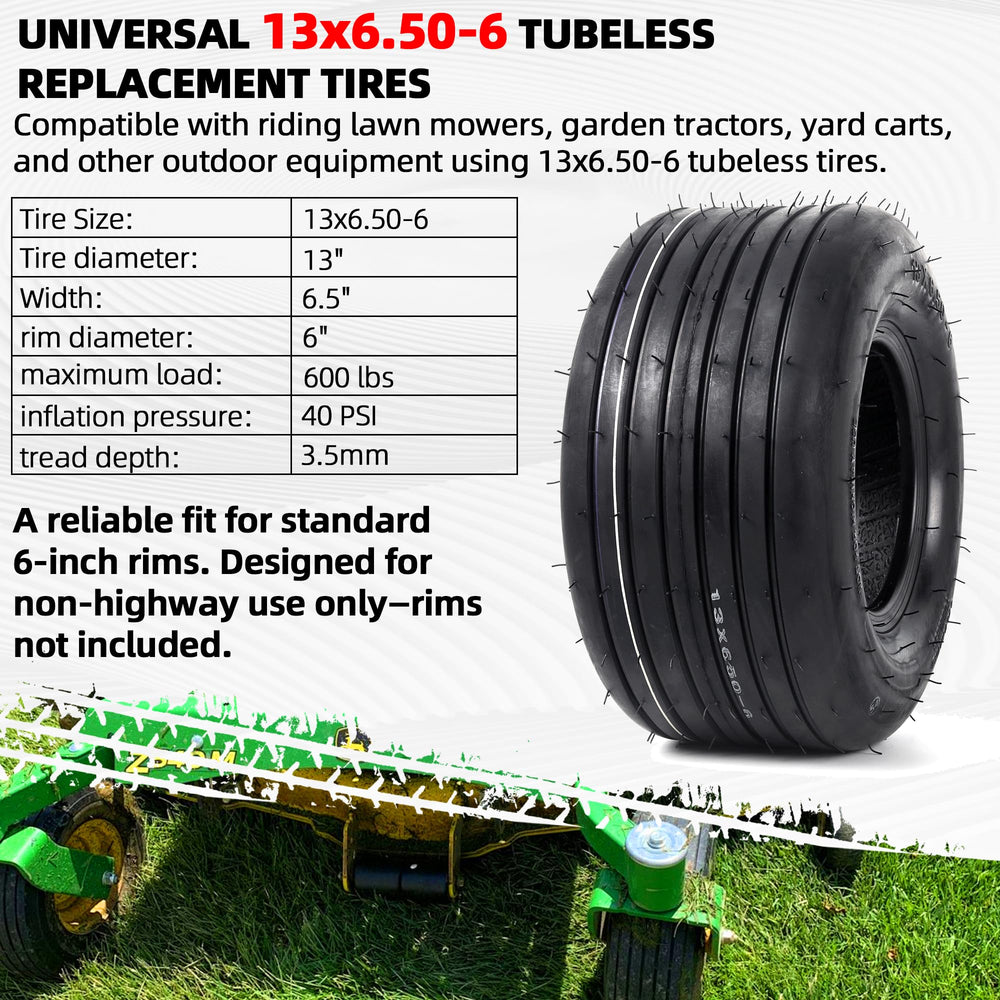 AR-PRO close-up of straight rib tread highlighting turf-friendly smooth rolling benefit