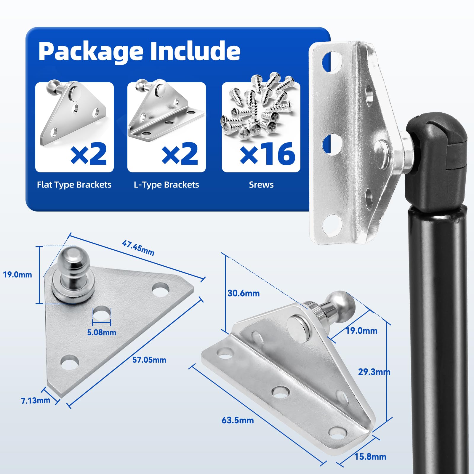 ARANA closeup of angled bracket showing galvanized finish and durable build