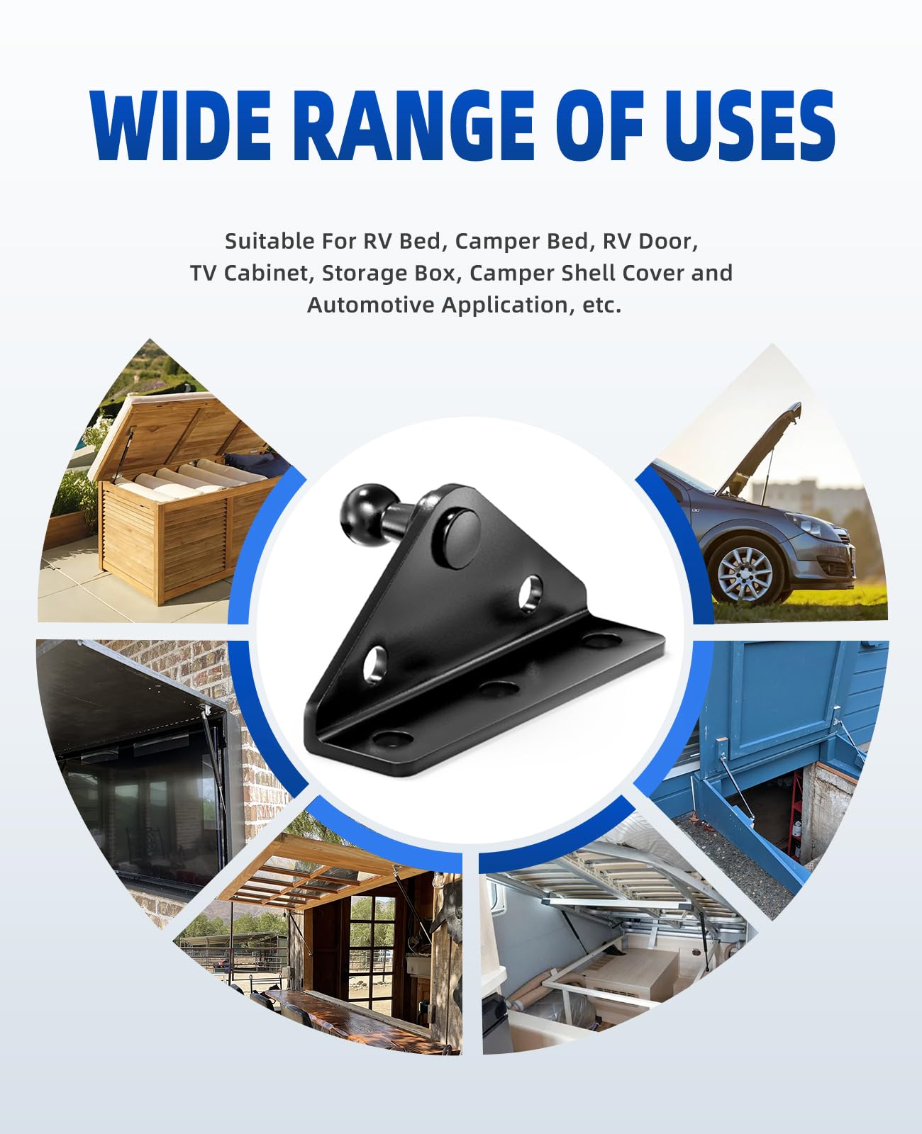 ARANA brackets installed in cabinet lifestyle scene showing tidy, reliable hinge support