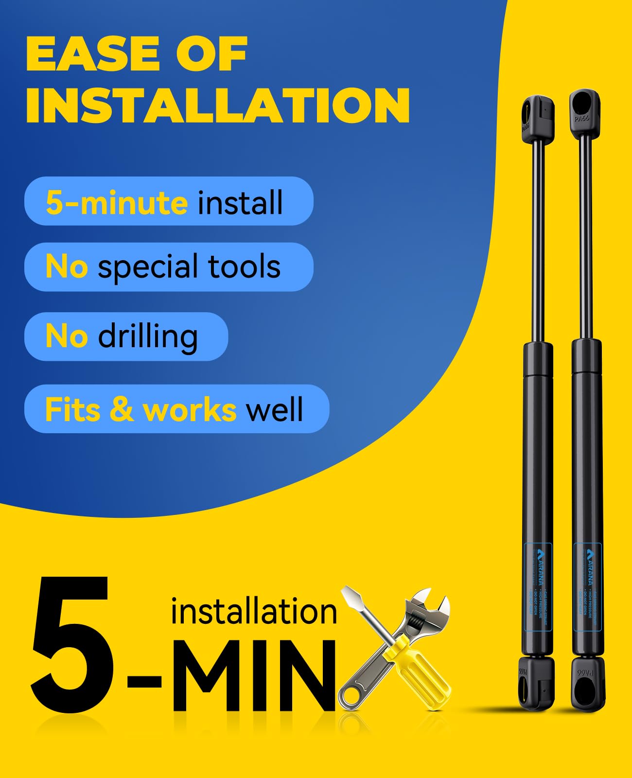 ARANA side-by-side length measurement showing 12.2in extended and 7.5in compressed accuracy