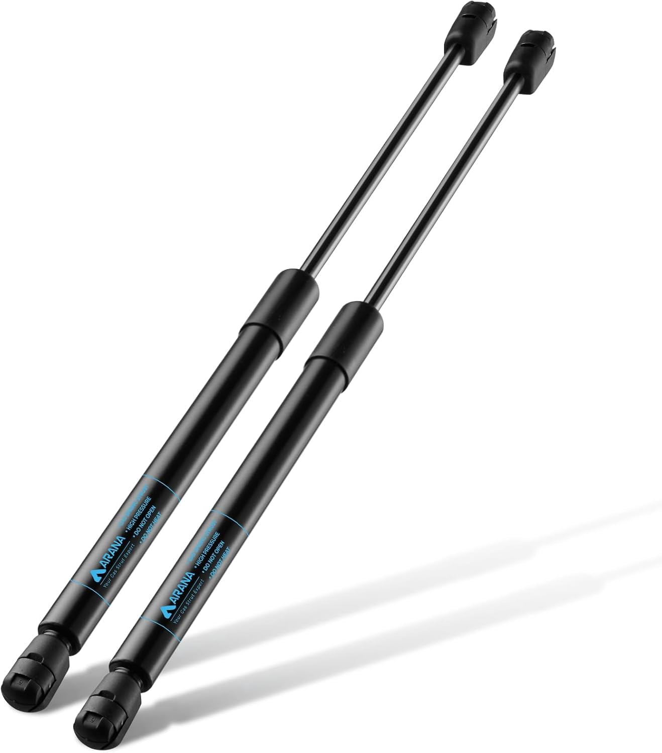 ARANA front view showing both 12 inch gas struts and benefit of matched pair