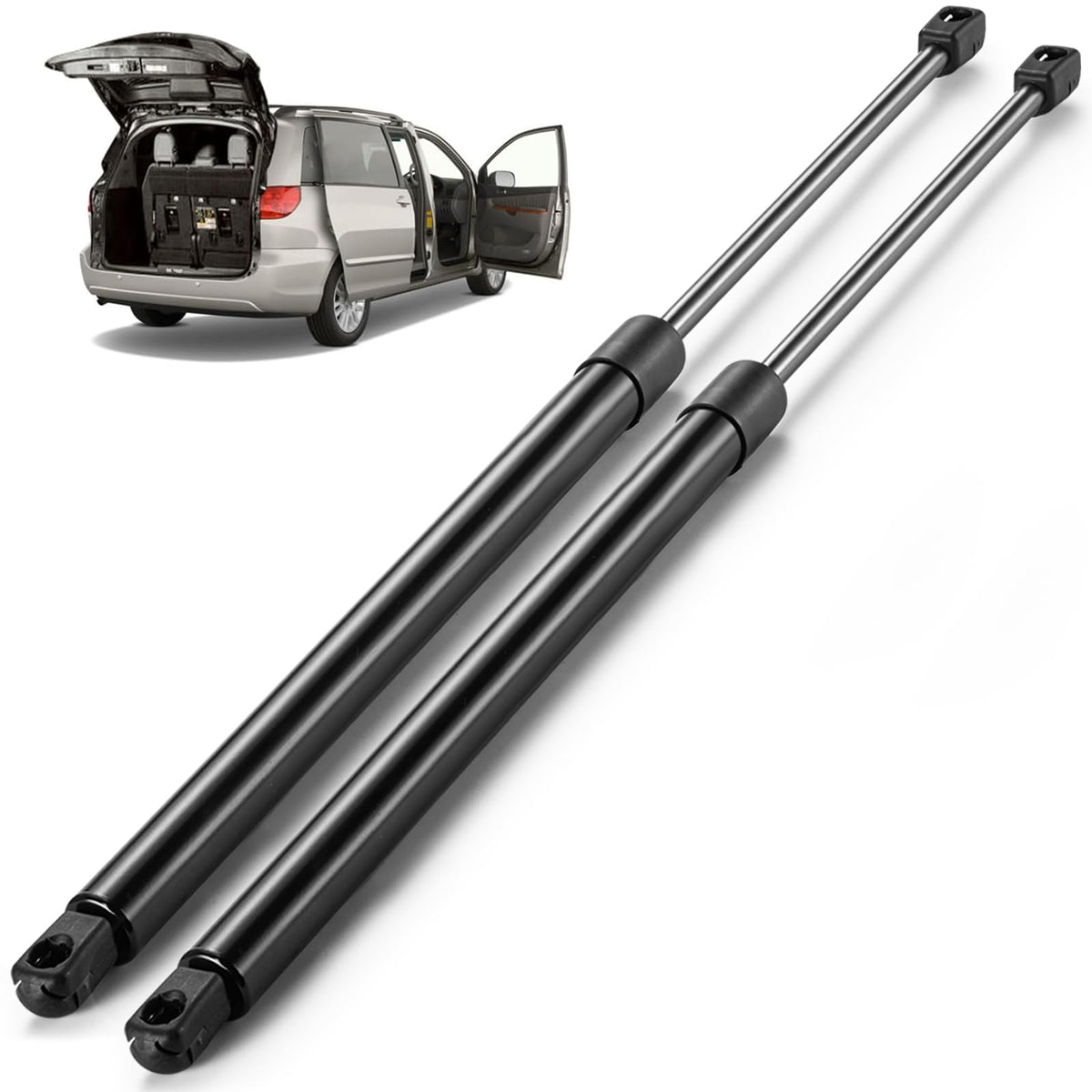 ARANA liftgate strut front view showing full assembly and fit quality benefit