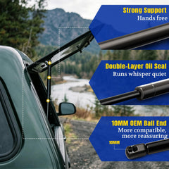 ARANA strut end fitting detail showing ball-stud attachment for easy install benefit
