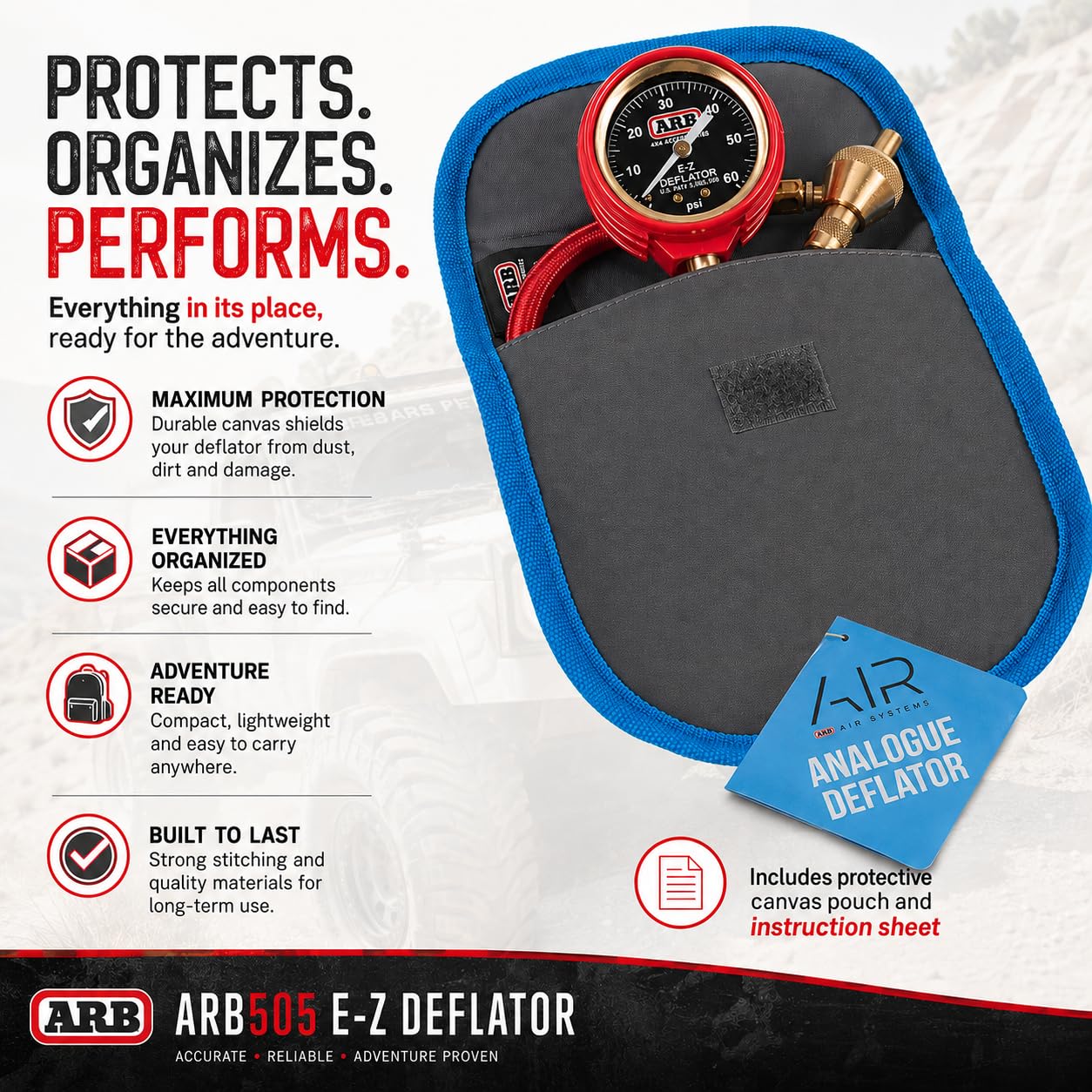 ARB mounted on a tire demonstrating on-vehicle pressure adjustment