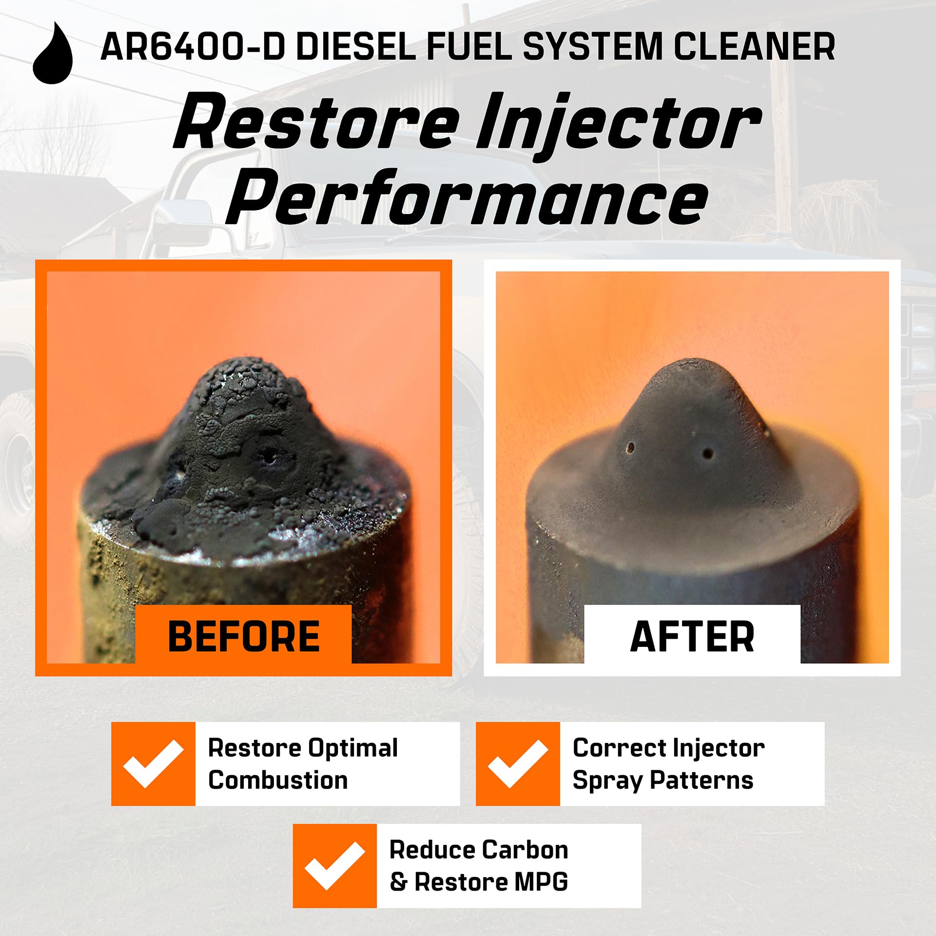 Archoil AR6400-D close-up label highlighting directions and features