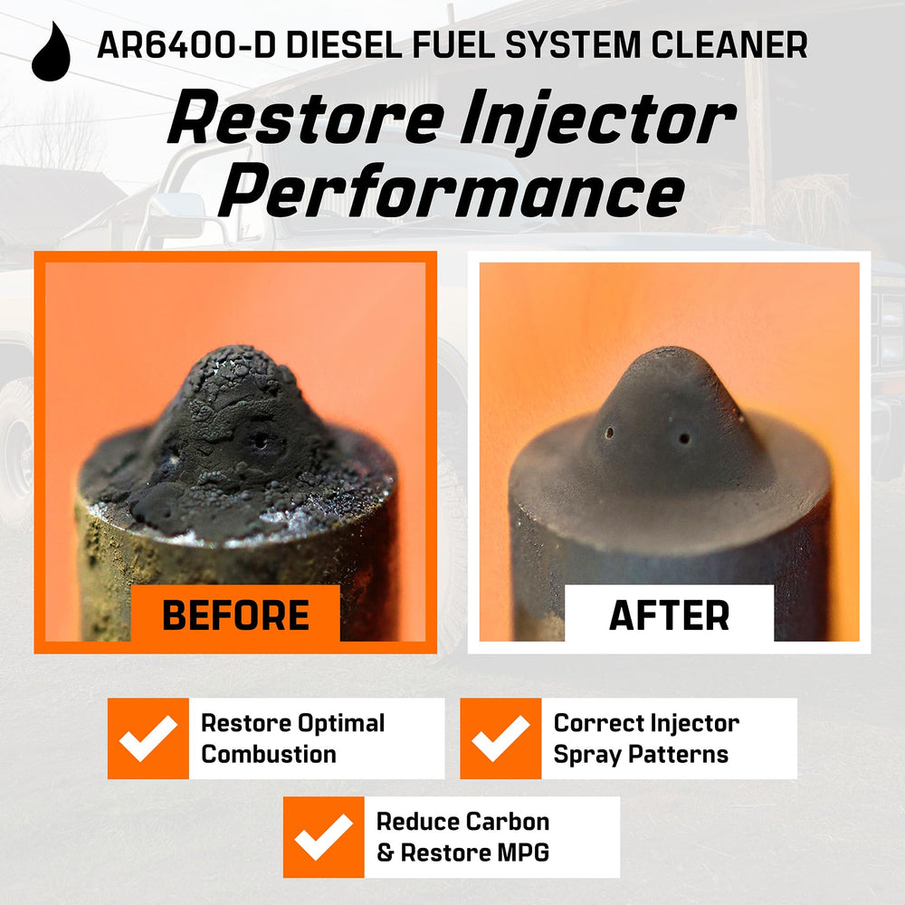 Archoil being poured into a diesel fuel tank to clean system deposits