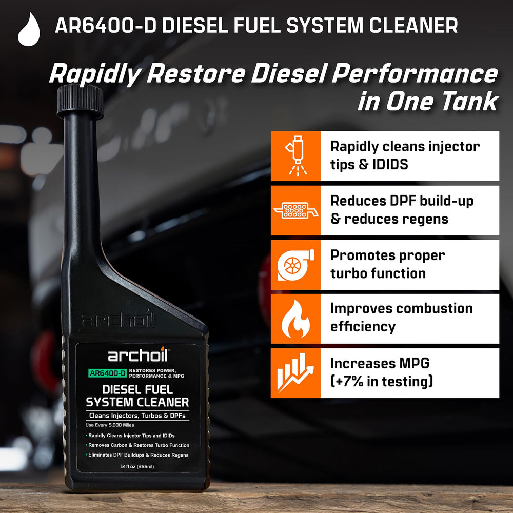 Archoil AR6400-D being poured into a fuel funnel for easy use benefit