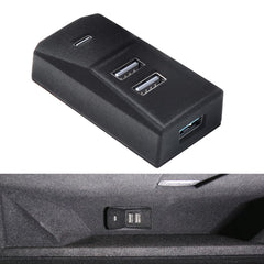 Arcoche front view installed in Tesla glove box showing discreet fit and clean look
