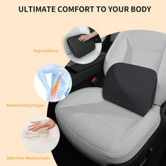 Arcoche installed on Tesla headrest demonstrating ergonomic support