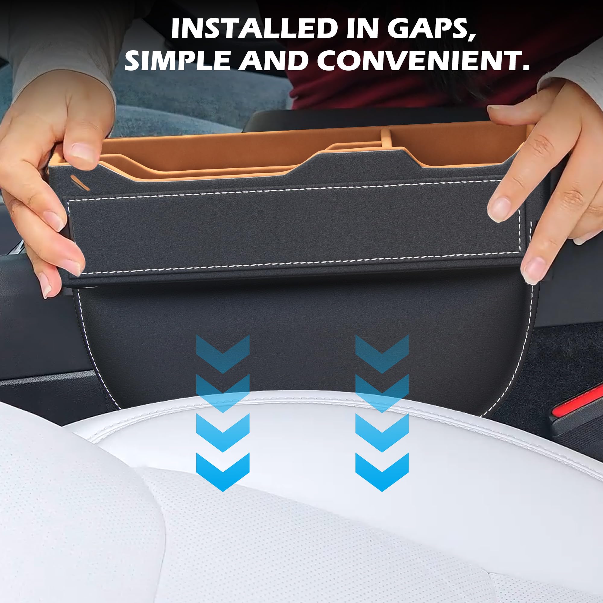 Arcoche gap filler next to smartphone showing size and easy reach benefit