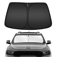ARISMOTOR front fit on Dodge Durango windshield showing full coverage and neat fit