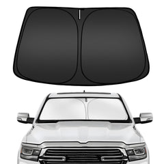 ARISMOTOR front fit on Dodge Ram 1500 windshield showing precise coverage and protection