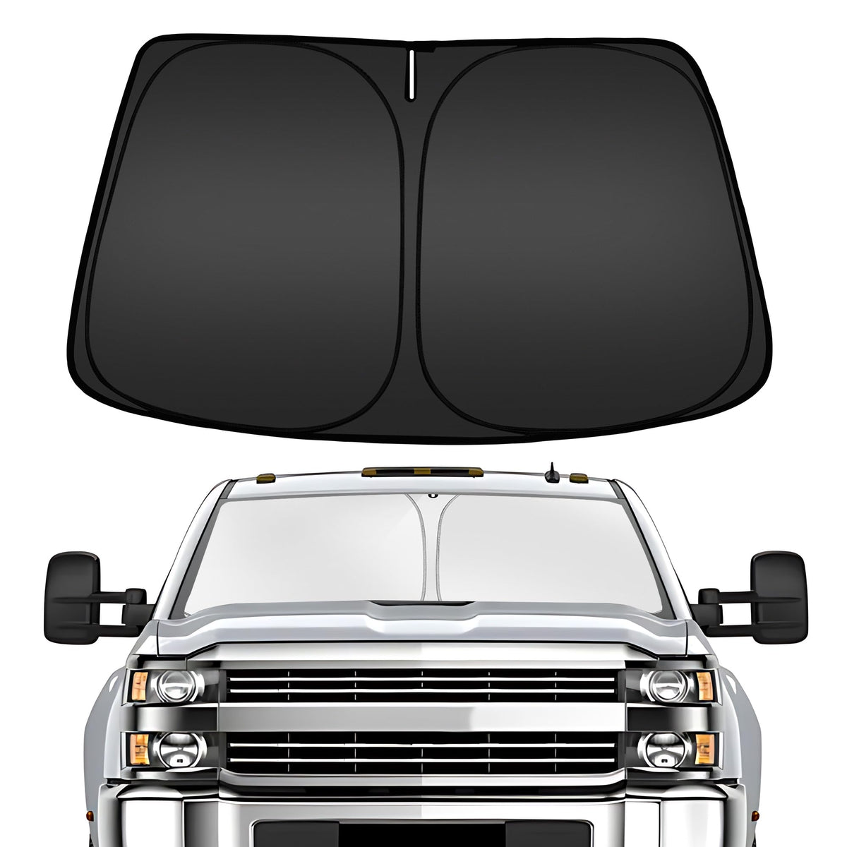 ARISMOTOR front view showing full windshield coverage and neat fit benefit