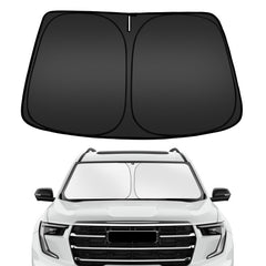 ARISMOTOR front view of fitted shade showing clean windshield coverage and sun protection