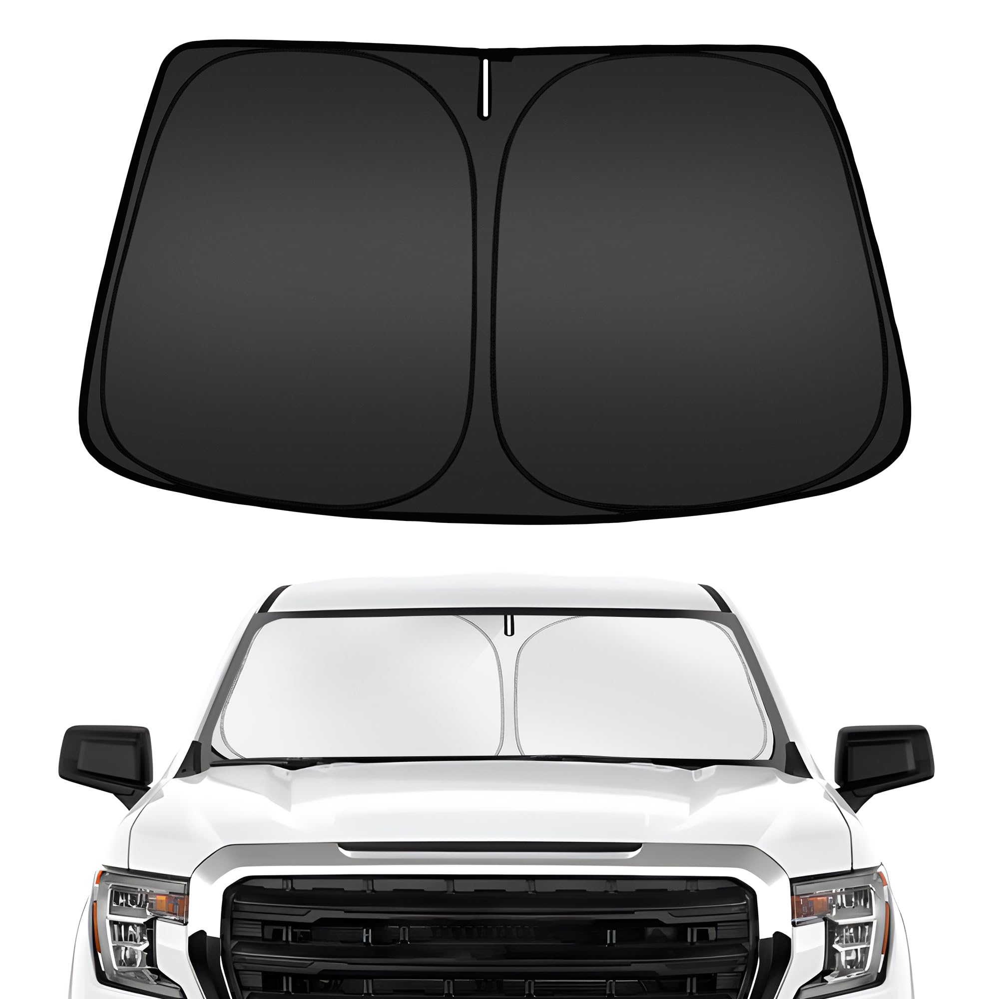 ARISMOTOR front view installed showing full windshield coverage and cooling benefit