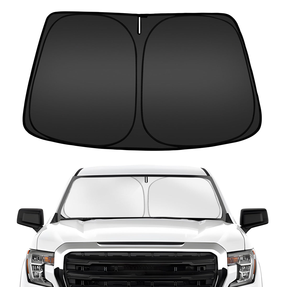 ARISMOTOR front view installed showing full windshield coverage and cooling benefit