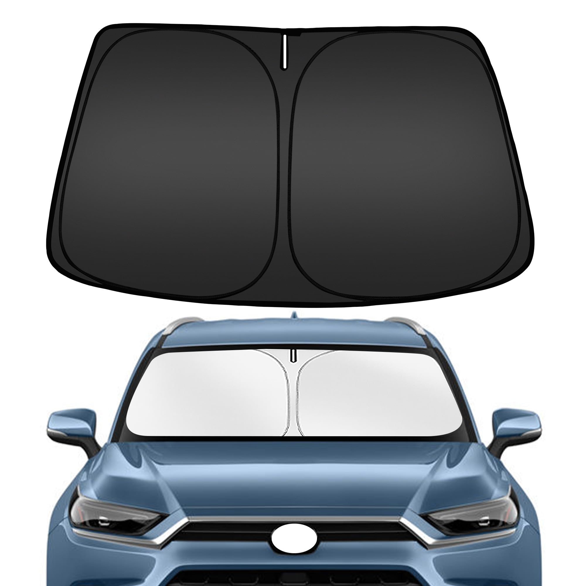 ARISMOTOR front view showing precise Grand Highlander fit and full windshield coverage