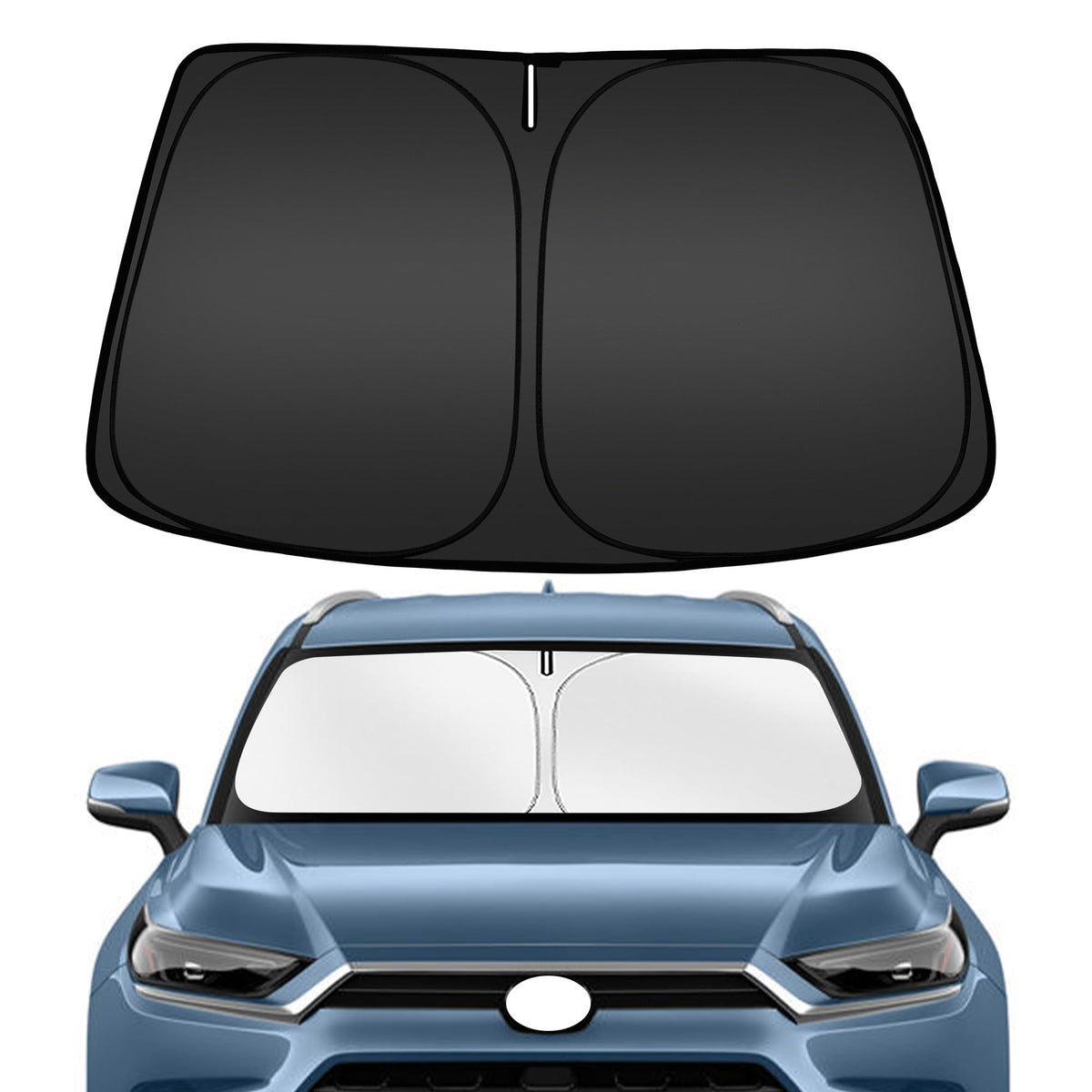 ARISMOTOR front view showing precise Grand Highlander fit and full windshield coverage