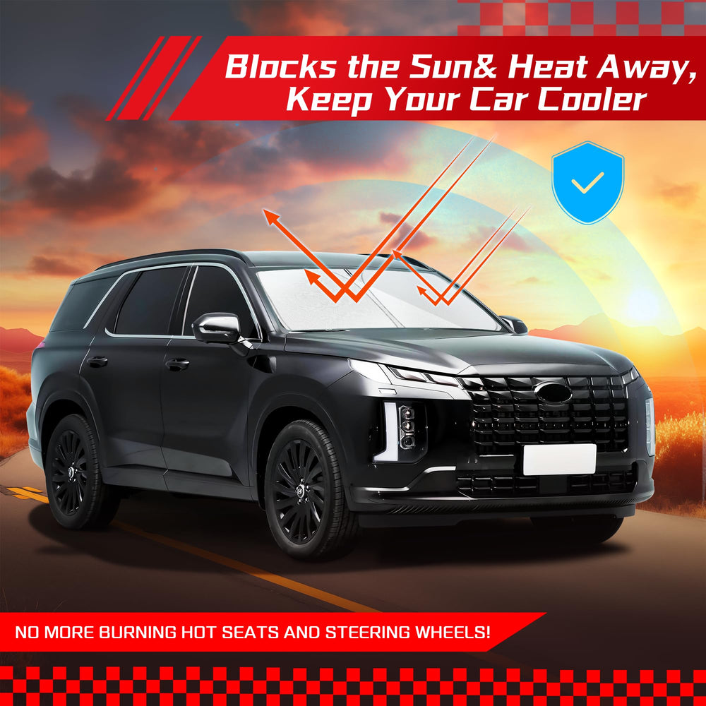 ARISMOTOR lifestyle shot with Palisade parked in sun demonstrating heat reduction