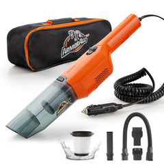 Armor All AA12V2 front view showing compact orange body and handle for easy carrying