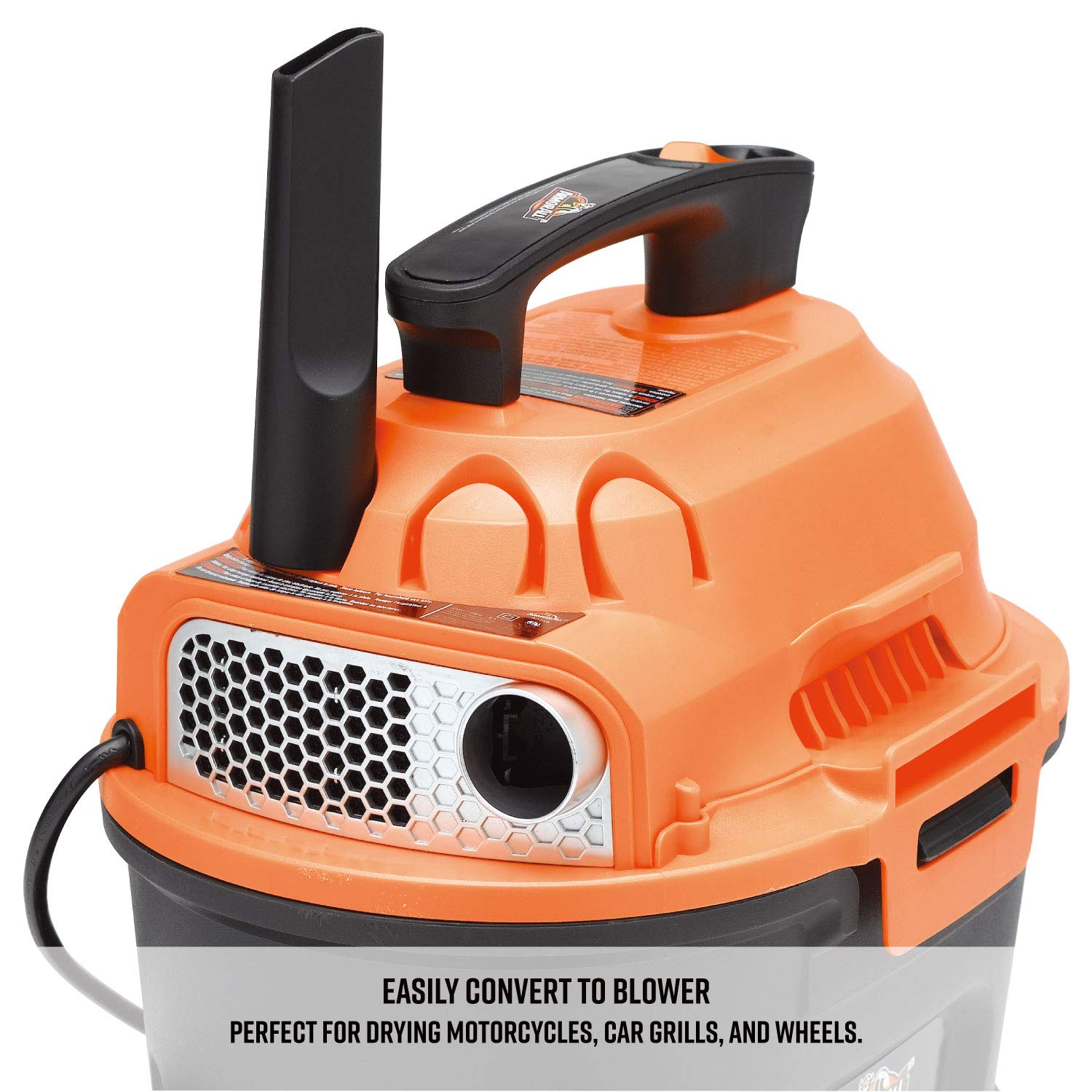 Armor All AA255 used as blower on wheels showing quick drying and debris removal