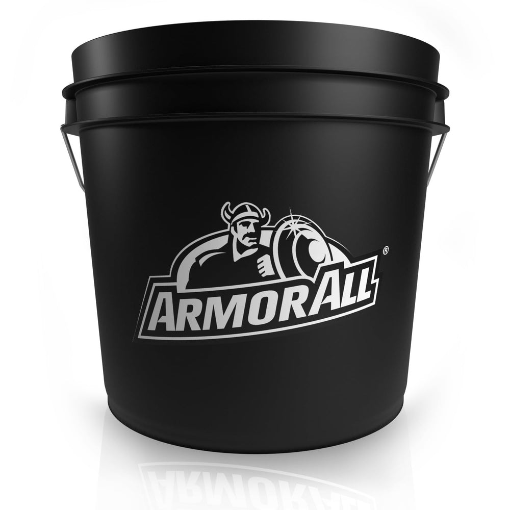 Armor All bucket front view showing sturdy shape and stable base, easy cleaning