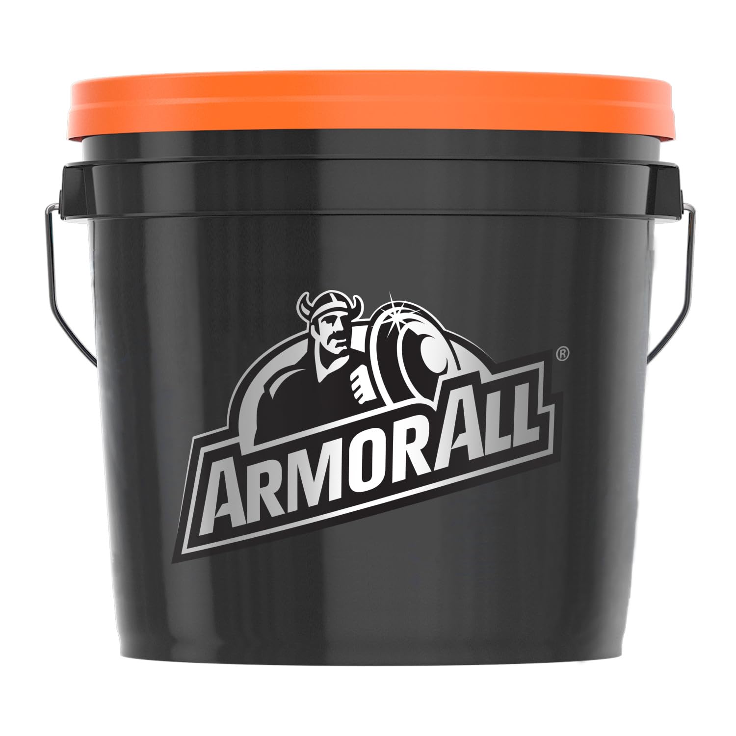 Armor All bucket stored on garage shelf with other supplies for compact organization