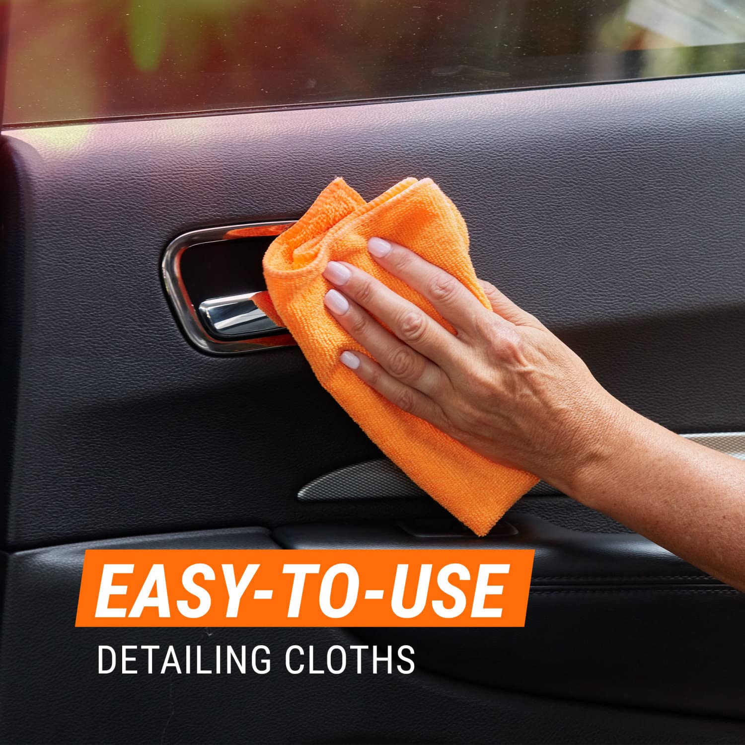 Armor All towels in orange blue yellow showing color-coded cleaning benefits