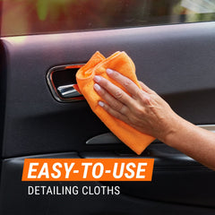 Armor All towels in orange blue yellow showing color-coded cleaning benefits
