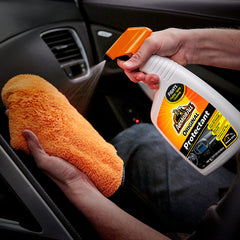 Armor All applied to dashboard restoring rich look and UV protection
