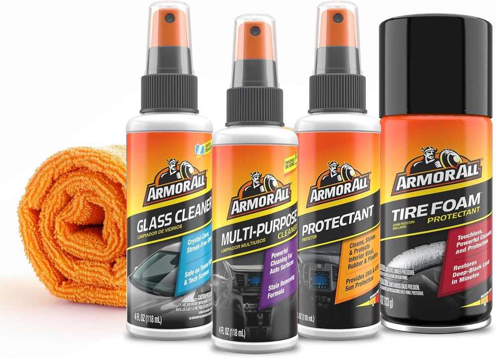 Armor All front packaging showing full 5-piece kit and easy storage benefit
