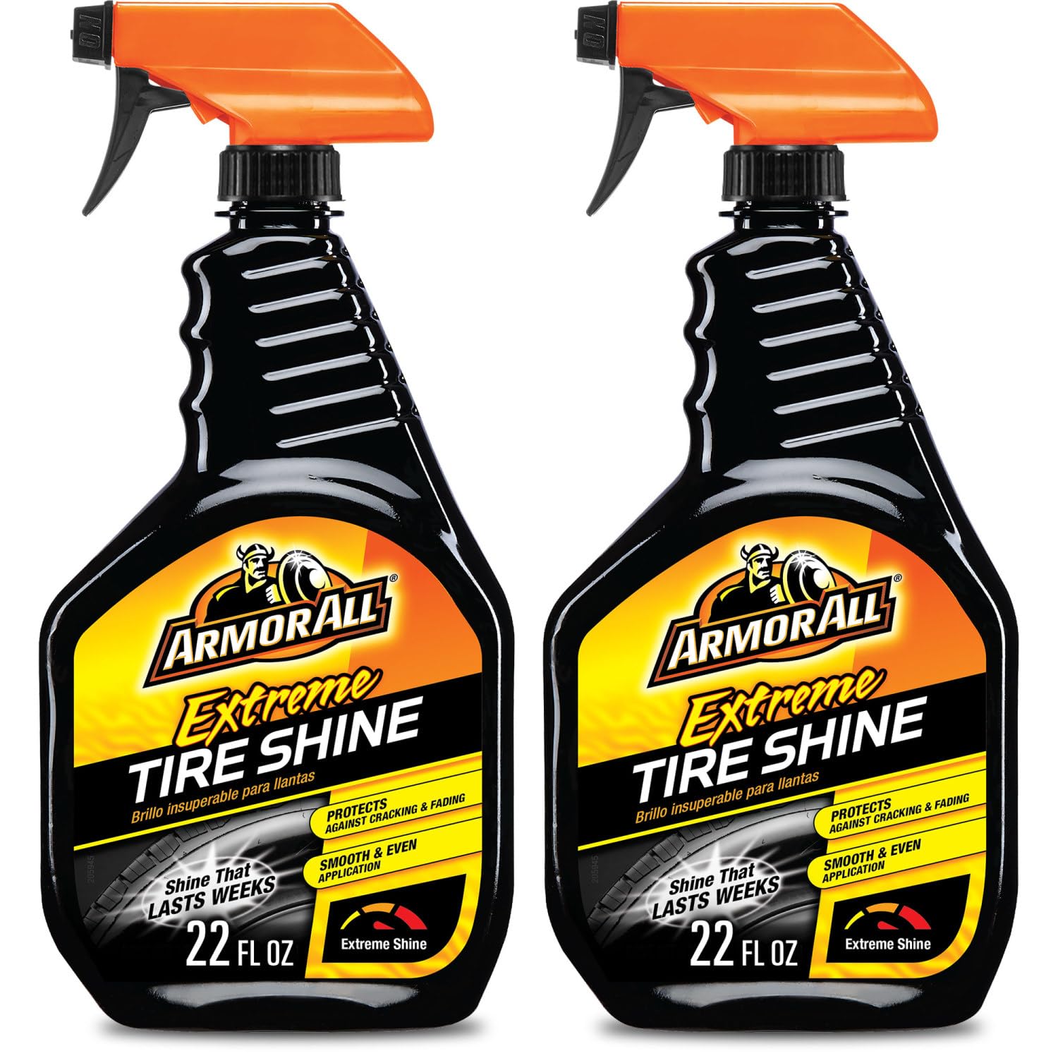 Armor All on parked car tires showcasing showroom-quality gloss and protection