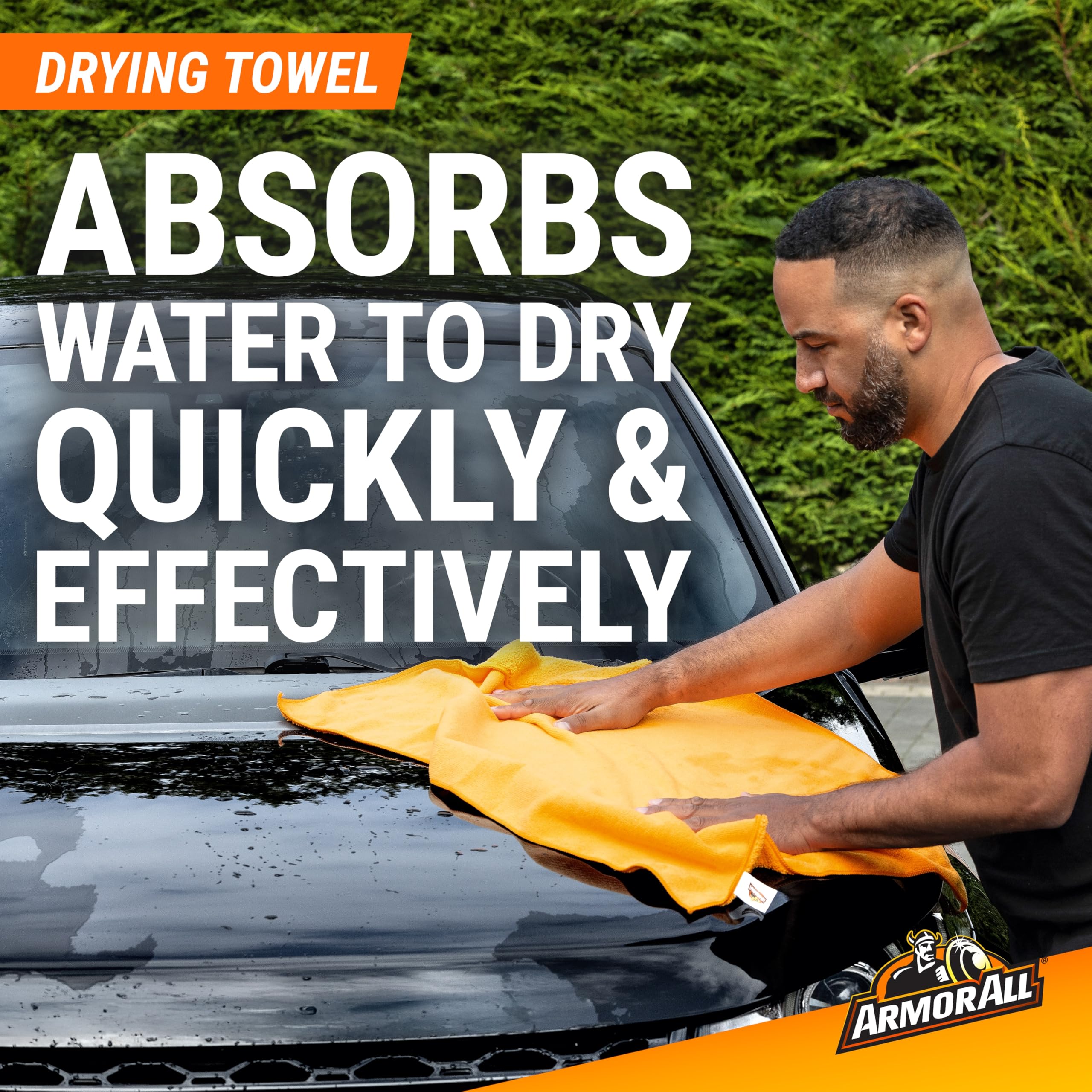 Armor All towel drying car door leaving streak-free gloss