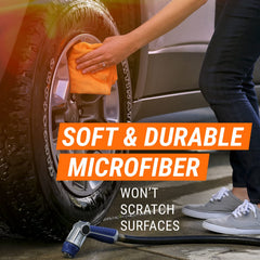Armor All towel wiping vehicle dashboard leaving a clean non-scratch finish