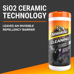 Armor All wipe used on rubber mat repelling stains and easing cleanup