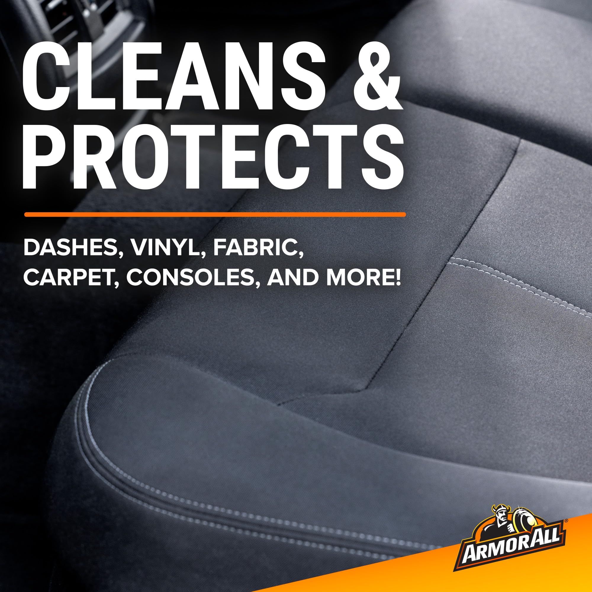 Armor All wipes in car interior scene keeping surfaces tidy and maintained