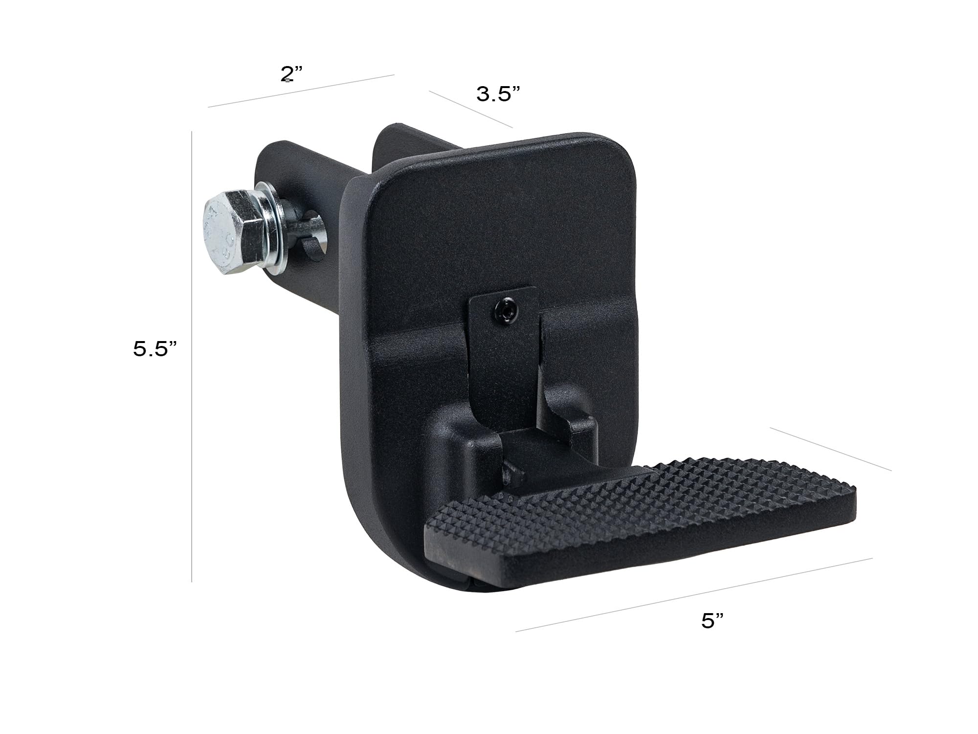 Armordillo step beside hand to show compact 5 inch width and scale