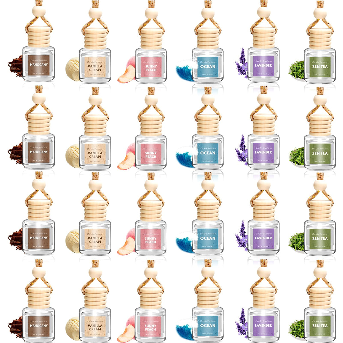 AROIC front packaging showing 24-pack and included scents, convenient supply benefit