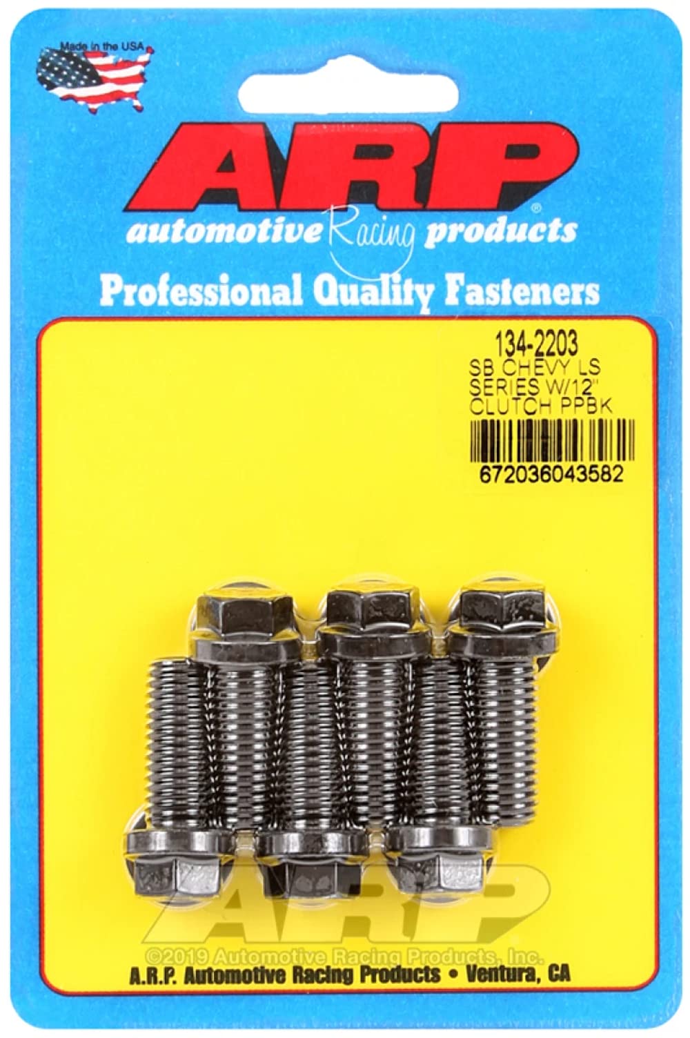 ARP hex-head chromoly bolts front view showing durable finish and secure clamping