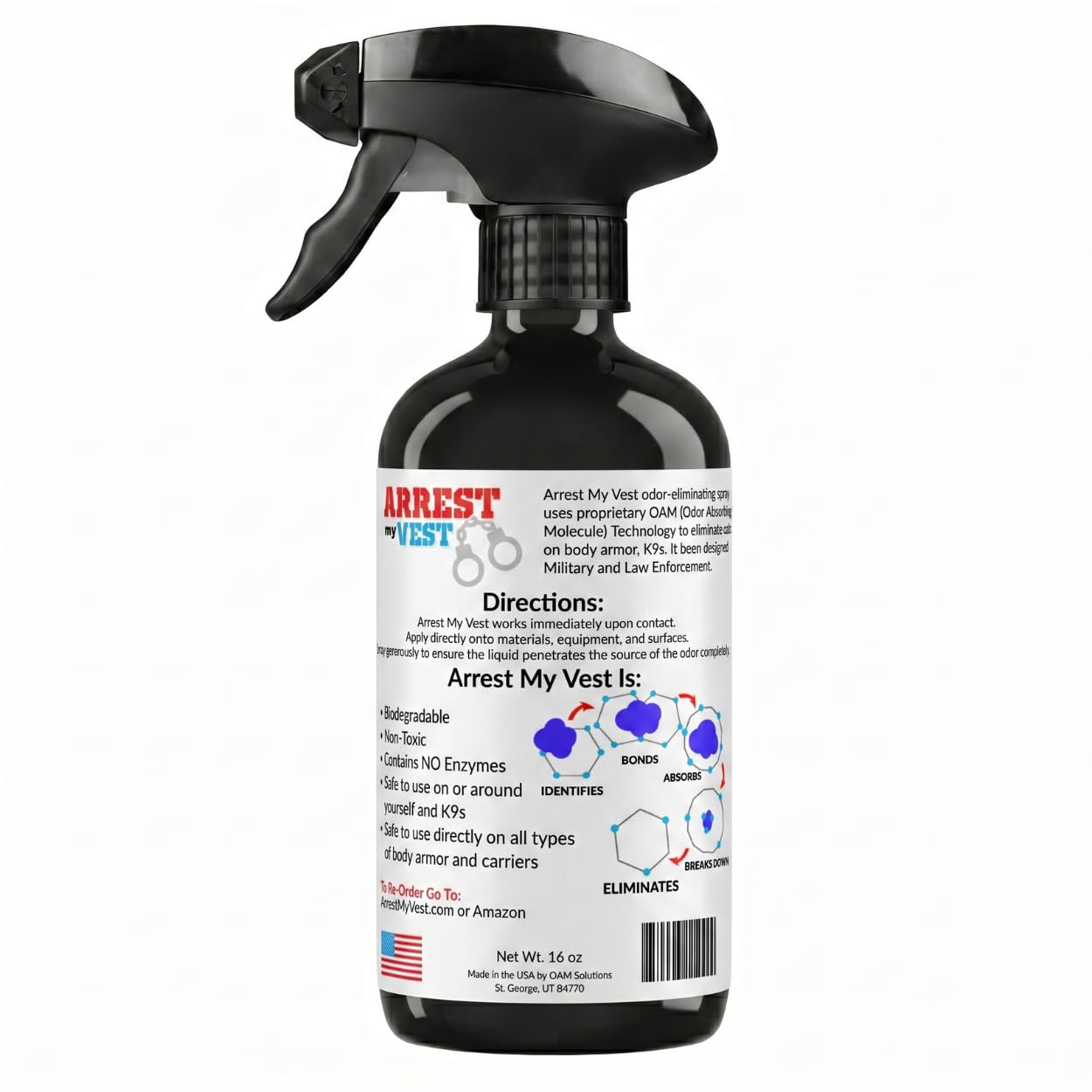 Arrest My Vest nozzle closeup highlighting fast, even spray