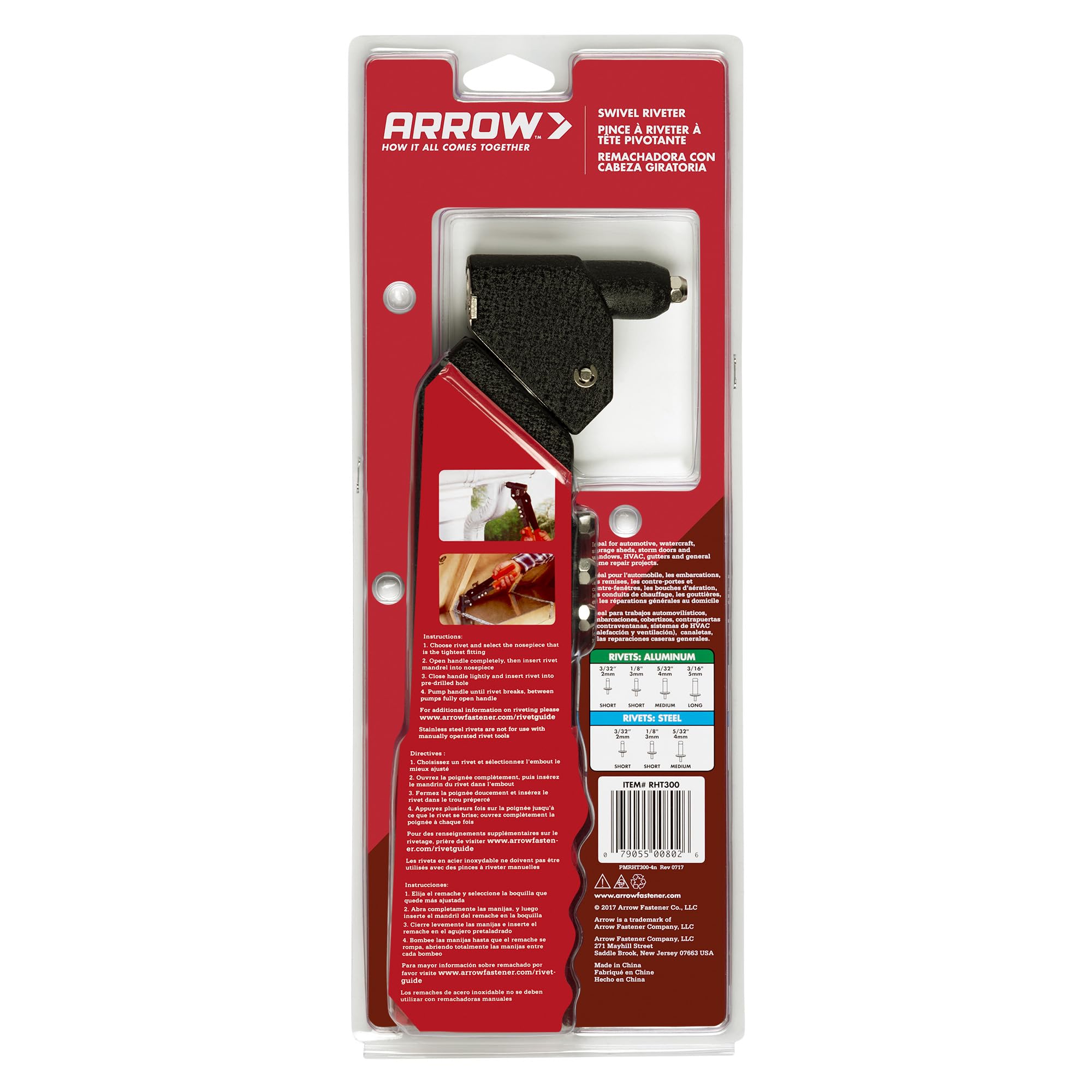 Arrow RHT300 folded with handle lock engaged showing safe compact storage benefit
