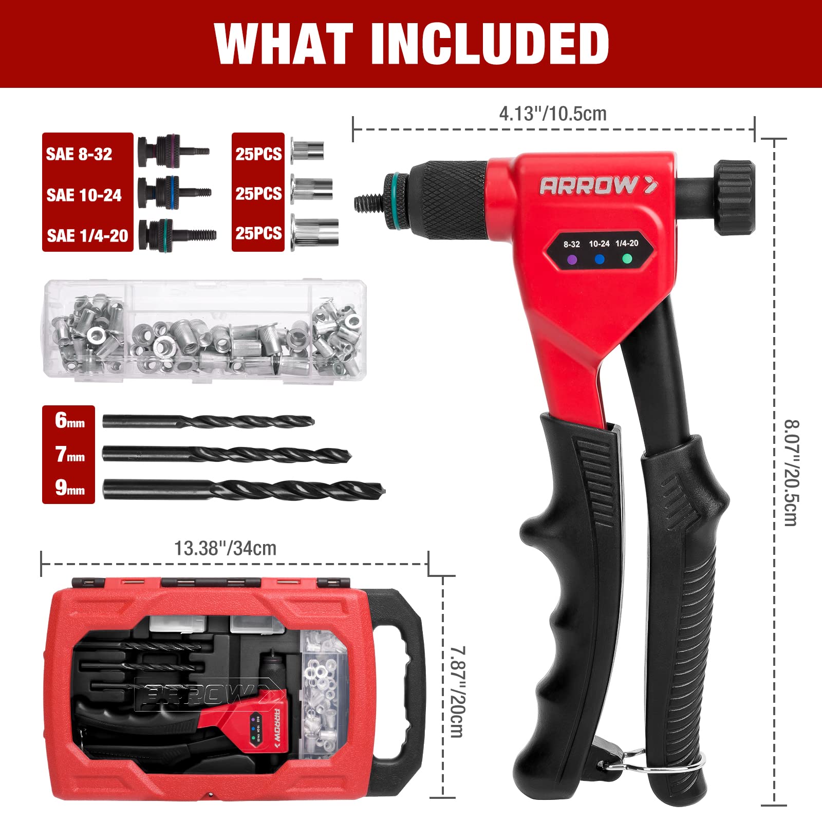 Arrow Rivet Nut Tool PVC handle close-up for comfortable non-slip gripping