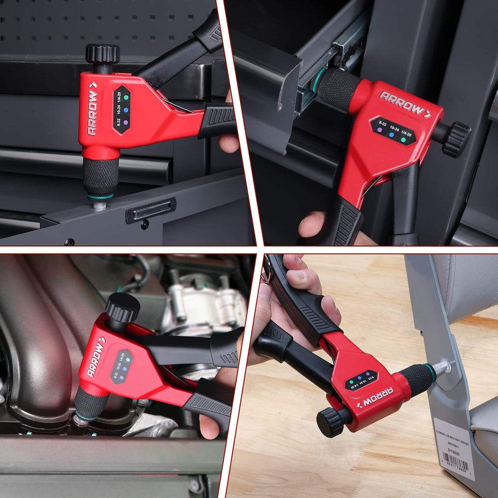 Arrow tool being used on a vehicle panel highlighting professional application
