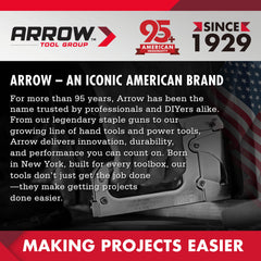 Arrow Fastener riveter extended nose close-up for tight access