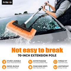 ARTIPOLY aluminum handle with dual foam grips for secure, comfortable control
