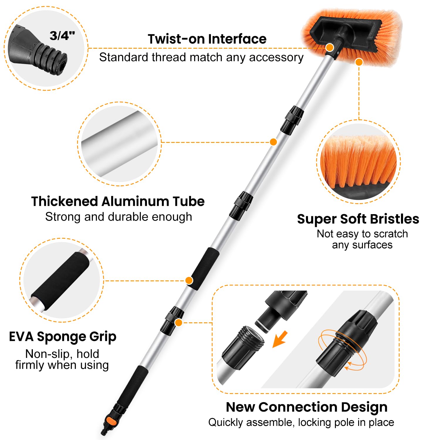 ARTIPOLY hose attachment and on/off switch for convenient water control at the handle