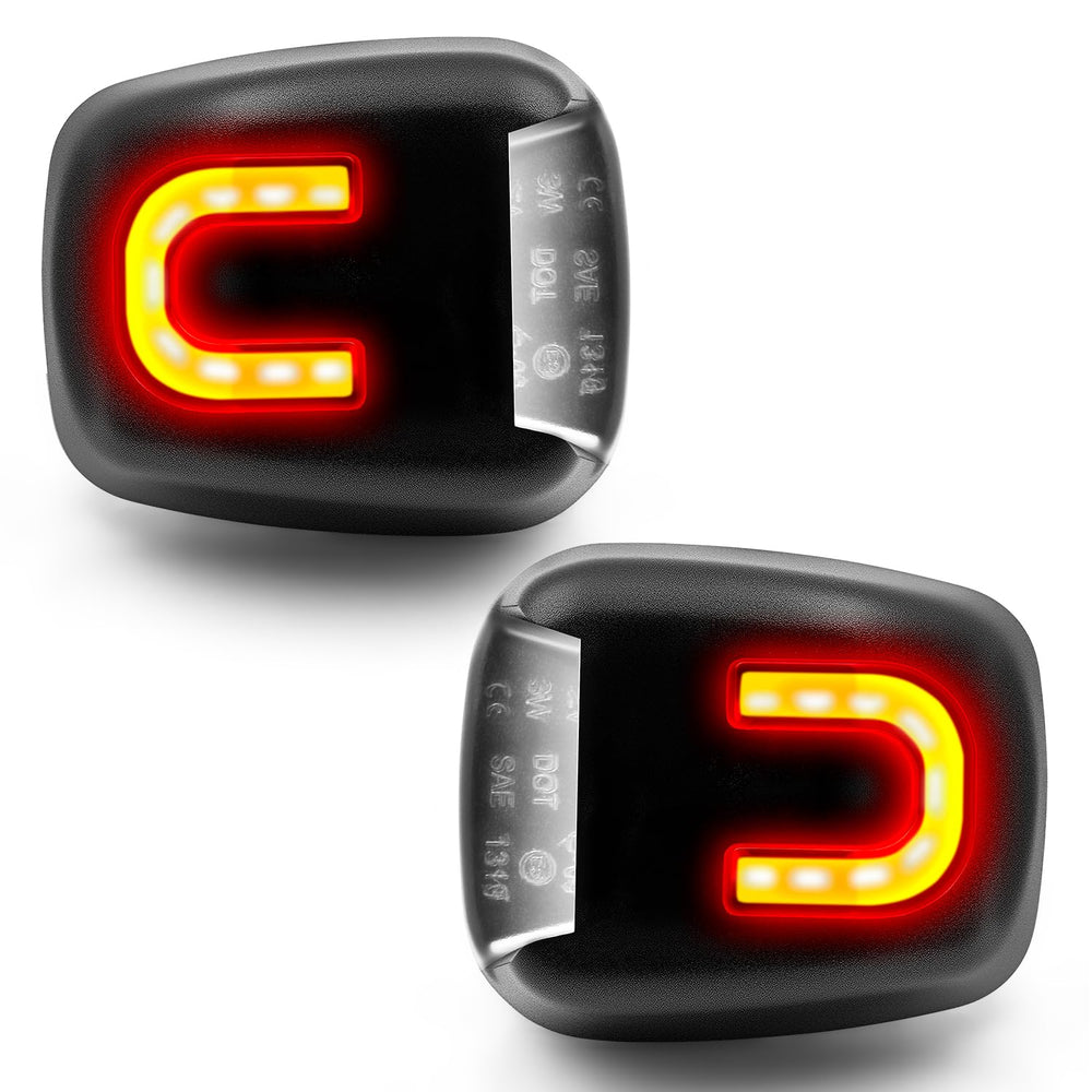 Asgohme front view of license plate light showing clean fit and brighter lighting